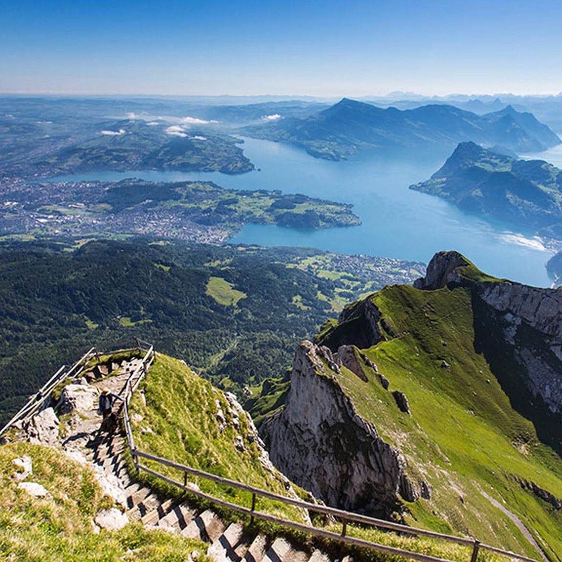 Mount Pilatus with a view of Lake Lucerne